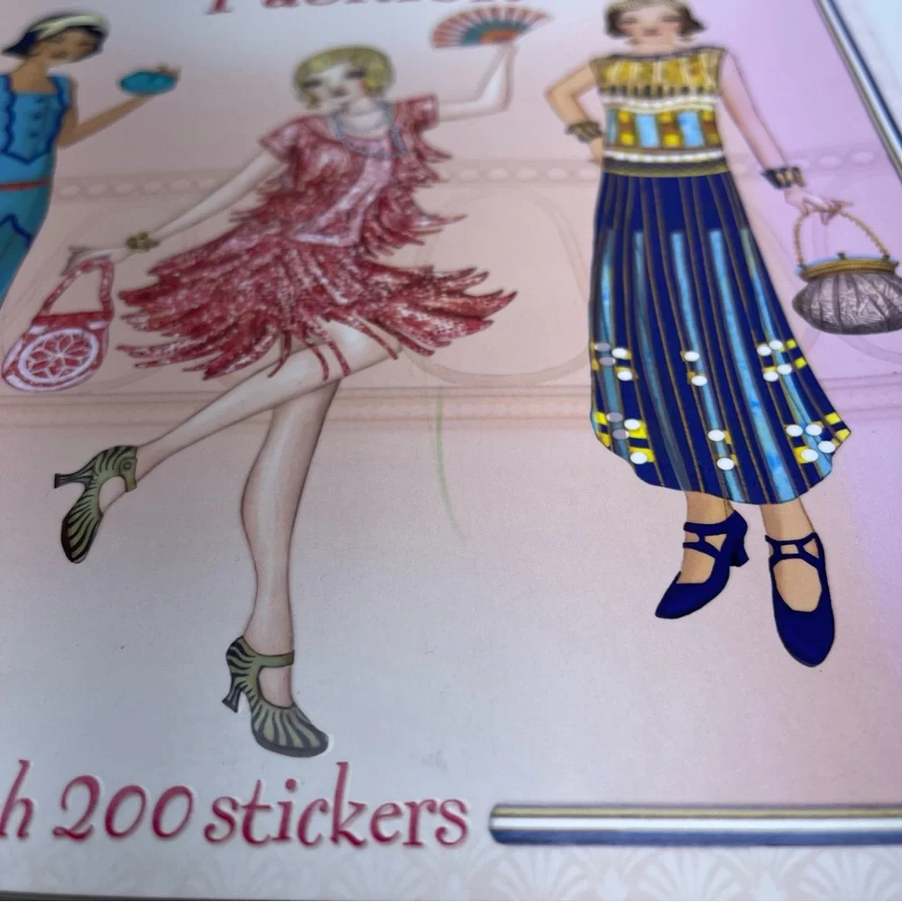 Vintage Paper Dolls Usborne Historical Sticker Paper Dolls 1920's Fashion New - Picture 16 of 16